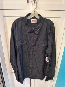 New men's Wrangler Authentics fashion button down long sleeve top 2 XL - Picture 1 of 3