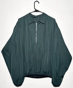 London Fog Medium Mens Green Lightweight Windbreaker For Quarter Zip 1/4 Jacket - Imagen 1 de 5
