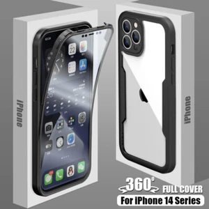 Funda de teléfono para iPhone 16 15 14 Pro Max 13 12 11 XS X X XR 360° Silicona Cubierta completa - Imagen 1 de 18