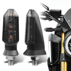 Motorcycle LED Turn Signal Blinker Light Indicator Smoke Amber For Honda Yamaha