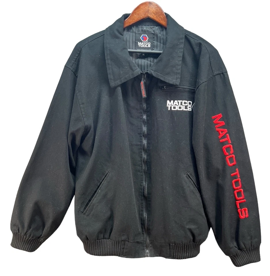MATCO Tool Denim Black men’s XL Embroidered Sewn Bomber Jacket - Image 1 of 4