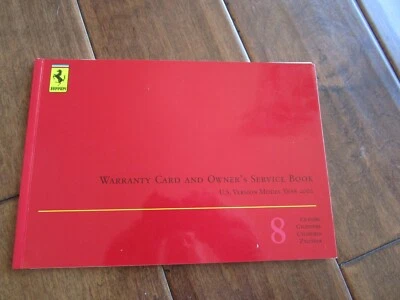 Tarjeta de garantía original Ferrari 360 Modena 2002 libro de servicio del propietario usado OEM Foto 1 de 4
