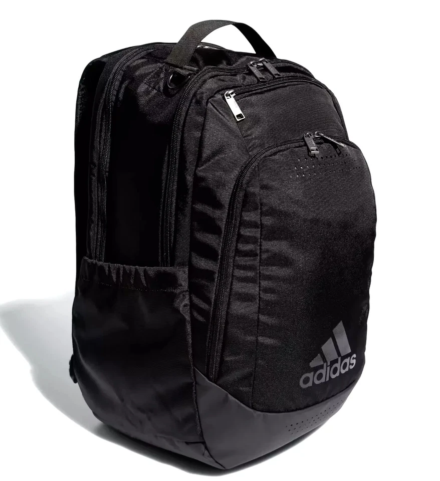 Adidas Triple Black Defender Team Unise" Backpack With Vented Shoe Pocket