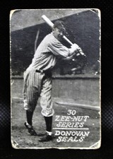 1930 Zee Nut Series, Gerald Jerry Donovan. Infielder, SF Seals, Seattle Indians