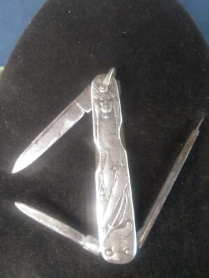 E.C. Cuchillo de Bolsillo Simmons Keen Kutter Plata Esterlina Jefe Canoa Maíz Nativo  Foto 1 de 4