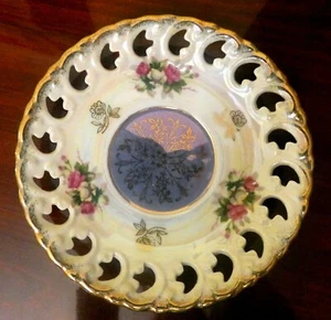(3) Saucers By Tilso Japan-Made - PURPLE, GREEN, BLUE - Vintage Hand-Painted - Picture 1 of 12