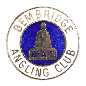 Vintage Old The Bembridge Angling Fishing Club Members Enamel Brooch Badge - Picture 1 of 2