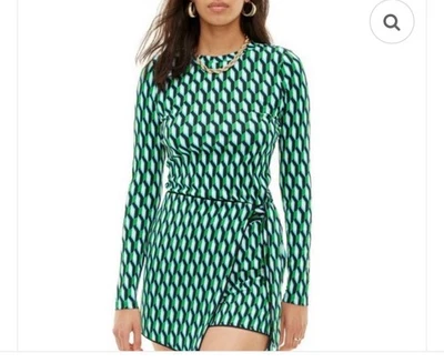 Diane Von Furstenberg x Target S Envoltura Lateral Flecha Geo Verde Mini Skort y Top Set Foto 1 de 4