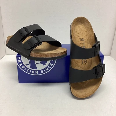 Sandalias Birkenstock Arizona PROF Birko-Flor Unisex (Reg/Anchas) en Negro, EU 40(5) Foto 1 de 4