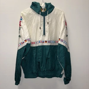 Vintage 1996 Atlanta Olympic Starter Windbreaker, Flags Of The World, Size Small - Picture 1 of 3
