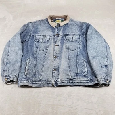 Chaqueta Cabela's Para Hombre XL Alta Azul Camionero Franela Forrada Gamuza Cuello Caza Foto 1 de 4