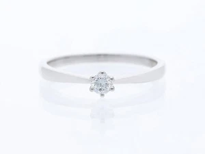 Anillo Top Preis 0,12 ct. Diamante Brillante 950 Platino Nuevo Deta Joyería - Imagen 1 de 1