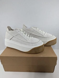 New UGG Women’s Size 11 EZ-DUZZIT Platform Lace Sneaker Suede White Chunky - Picture 1 of 13