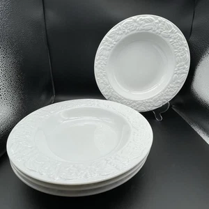4 Vtg LENOX Casual Images GARDEN VINES Soup Salad Bowls White Japan 9" 1990s - Picture 1 of 8