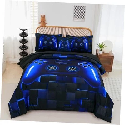  Juego de edredón de juego para niños de 6 piezas juego de cama completo para jugadores - 6 piezas azul Foto 1 de 4