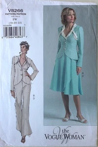 Vogue 8266 Misses / Miss Petite Jacket Skirt Pants Sewing Pattern Sz 18-20-22 - Picture 1 of 1