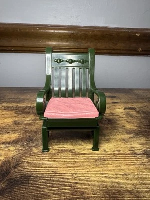 Cadeira de cozinha rosa verde vintage móveis para casa de bonecas - Imagem 1 de 4