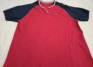 Tommy Hilfiger Men's Polo Shirt Size XL, Burgundy/Blue - Picture 1 of 11