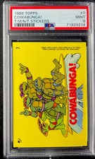 1989 TOPPS TEENAGE MUTANT NINJA TURTLES #7 COWABUNGA! STICKERS MINT PSA 9