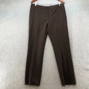 Valentino Wool Dress Pants Womens 10 12 Brown Straight Leg Mid Rise Business - Picture 1 of 9