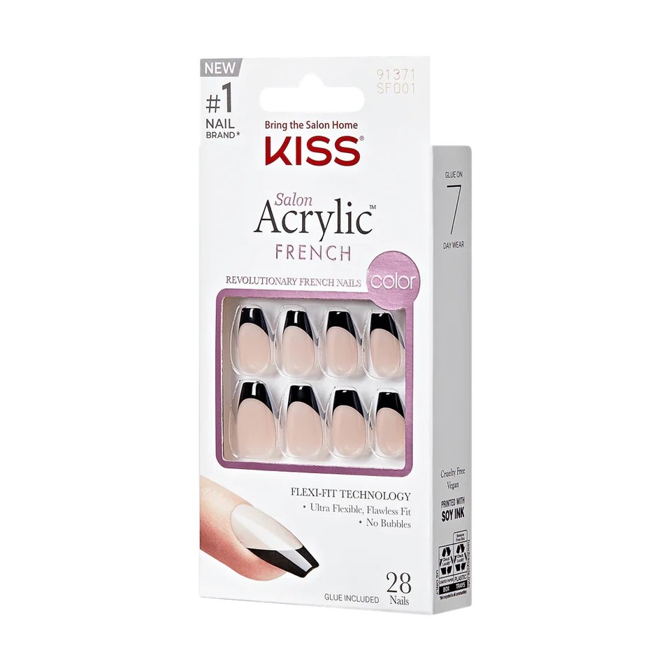 Kiss Salon Acrylic French Revolutionary Nails, SF001 Short - Image 1 of 1