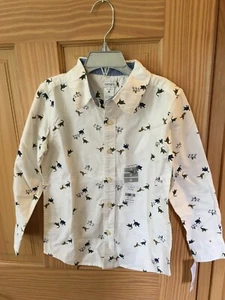 New Carter's Dinosaur Oxford Boys Shirt Top Button Down Size 6,7,8,10,12,14 - Picture 1 of 1