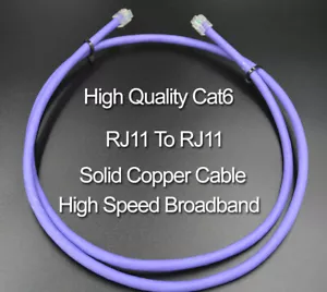 7 Meter Cat6 BT Solid copper Modem cable VDSL RJ11 / RJ11High speed, Gaming SKY - Picture 1 of 4