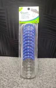 Ez Bath 12pc Shower Hooks With Blue Round Beads - Picture 1 of 2