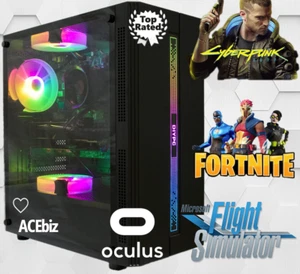 RGB Gaming PC Core i7 i5 SSD WiFi Oculus VR HDMI Desktop Computer GTX RTX IG4 - Picture 1 of 7