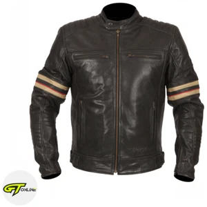 Weise Detroit Mens Leather Motorcycle Bike Jacket | Urban Retro Cafe Racer Style - Picture 1 of 10