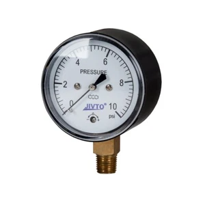Low Capsule Pressure Gauge, 0-10 psi,2-1/2" face dial, 1/4" NPT lower mount - Picture 1 of 8