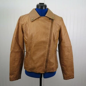 Chaqueta Bagatelle Talla S Pequeña Camel Bronce Suave Imitación Cuero Chaqueta Para Mujer Forrada - Imagen 1 de 12
