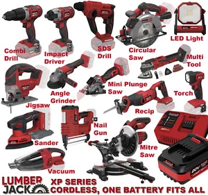 Lumberjack Cordless Power Tools 20V Lithium XP Range Drills Saws Nailers Kits - Picture 1 of 222