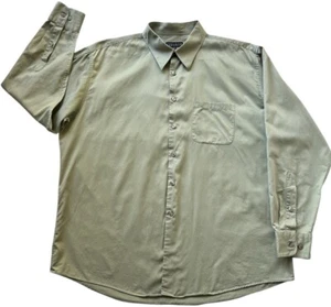 Camisa Portafolio Perry Ellis Para Hombres 2X Grande Verde Salvia Cuello Abotonado Manga L - Imagen 1 de 8