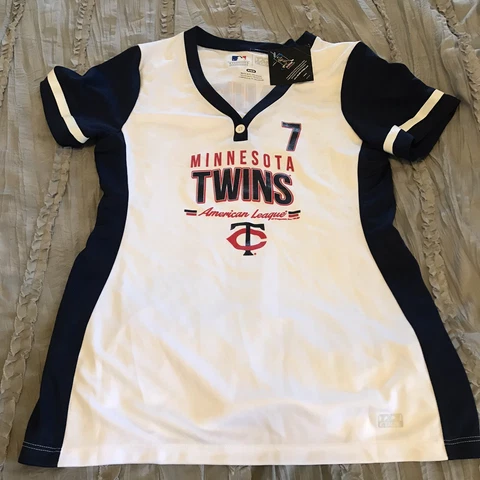 JOE MAUER Minnesota TWINS Baseball MLB Replica Women's MEDIUM White Jersey NEW Cover