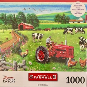 On the Farm McCormick Farmall 1000 Piece Jigsaw Puzzle Leap Year New - Picture 1 of 2