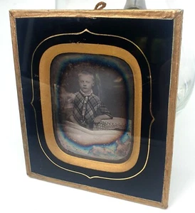 DM 1635Wohl Daguerrethopie im Rahmen Portrait eines Jungen 1860 - Bild 1 von 4