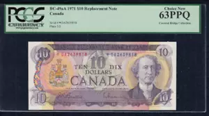 1971 Bank of Canada $10 Replacement Note - BC-49aA - Legacy Choice New UNC63PPQ - Picture 1 of 2