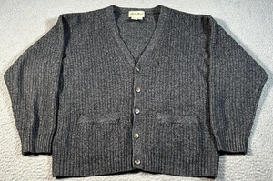 Cárdigan Suéter Eddie Bauer Para Hombre Grande Gris Mezcla de Lana Acanalado Abuelo De Colección - Imagen 1 de 8