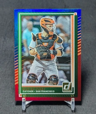 Buster Posey Rojo Azul Holo Lámina 2025 Donruss Béisbol #15 Gigantes de San Francisco Foto 1 de 2