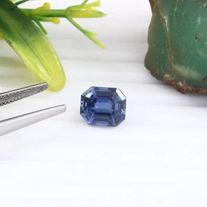 AAA Natural Ceilán Zafiro Azul Suelto Facetado Piedra Preciosa Corte Esmeralda 4.70 Ct - Imagen 1 de 6
