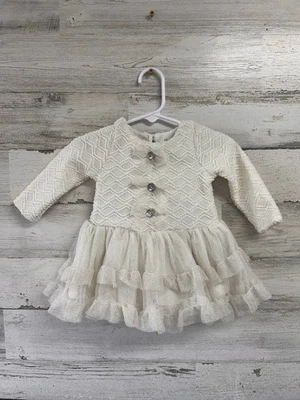 Vestido de fiesta blanco Nanette para bebé niña 3/6 meses, con detalles brillantes Foto 1 de 4