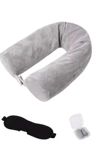 Juego de cuello de espuma viscoelástica giratoria de almohada de viaje máscara para dormir tapones para los oídos - Imagen 1 de 3