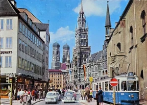 AK München Marienplatz Tram 1 Autos 1965 - Bild 1 von 2