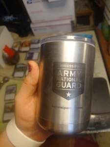 stainless steel tumbler featuring the Mississippi Army National Guard logo.... - Picture 1 of 5