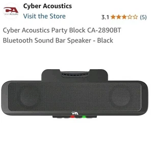 NEW Cyber Acoustics USB Computer Speaker Bar (Black) MODEL CA-2890 - Picture 1 of 4