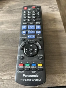 Original OEM Panasonic N2QAKB000072 Sistema de Teatro Reproductor Control Remoto Negro - Imagen 1 de 1