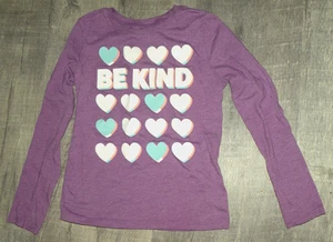 2 LS Tops 5/6 SHIRTS Purple BE KIND + Maroon I LOVE SQUISHIES Lots of GLITTER - Picture 1 of 3