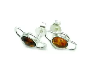 Hermosos Pendientes de Diseñador Plata de Ley 925 y Ámbar Báltico Plata Ámbar 5210 - Imagen 1 de 1