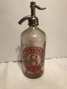 Vintage Seltzer Bottle Schmeltzer Bros. Clear With Red Embossing Pottsville Pa - Picture 1 of 10